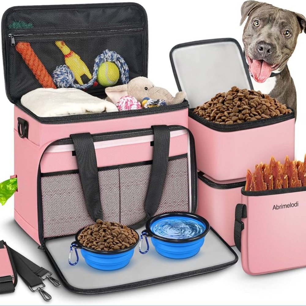 Pink Pet Travel Bag Set